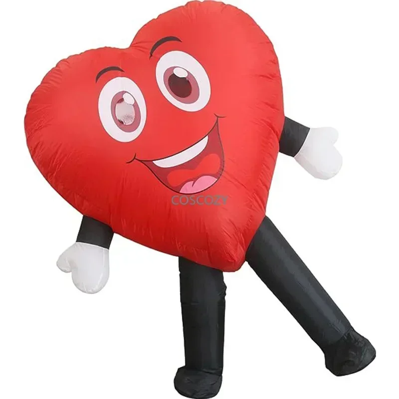 Cosplay Christmas Party Supply Happy Red Love Heart Inflatable Funny Costume Stage Performance Prop Gifts