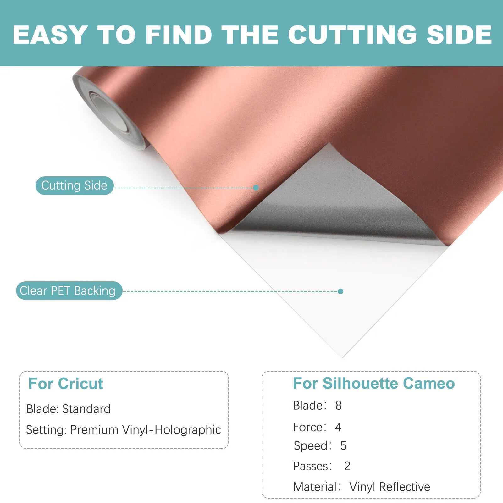 HTVRONT metallic mirror adhesive vinyl 12x10ft