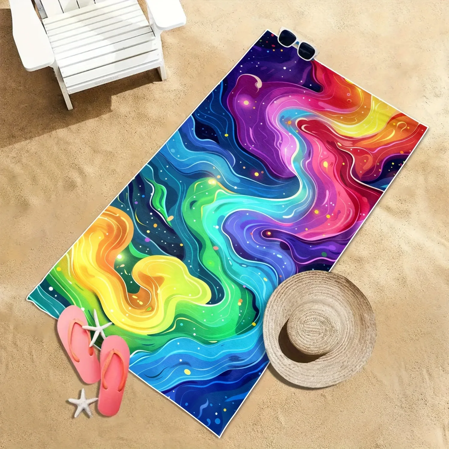 Colorful Galaxy Printed Beach Towel Extra Large Soft Quick Dry_voghion.com
