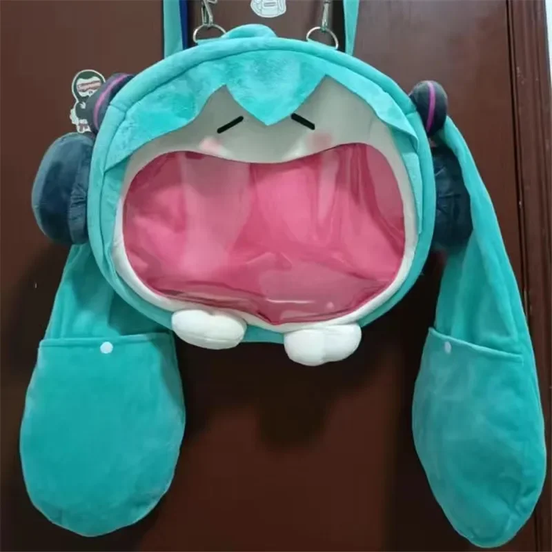

2023 Kawaii Hatsune Miku мультяшная сумка через плечо болезненный пакет милый плюшевый рюкзак для девочки из Аниме Рюкзак Студенческая сумка Детские подарки игрушки