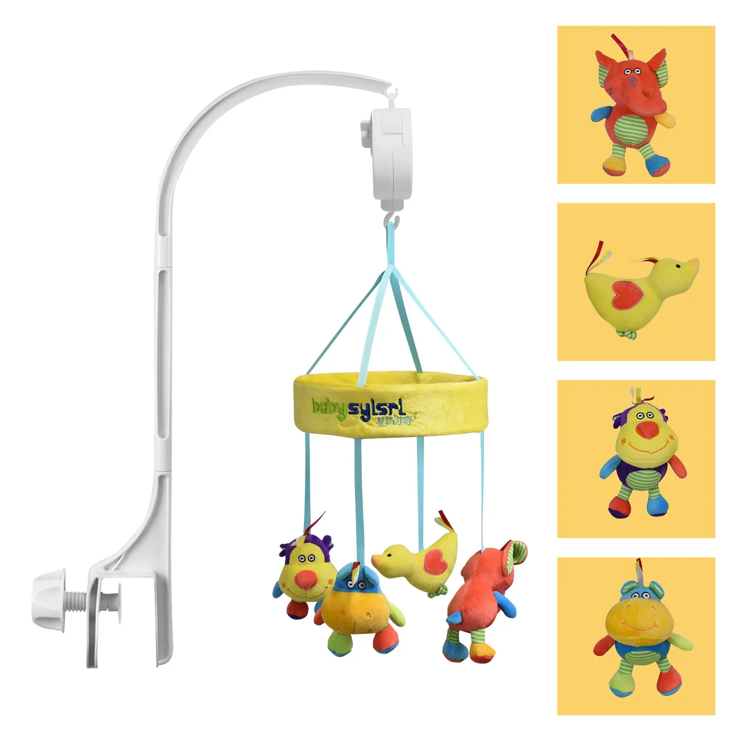 

Babysylsrl Baby Mobile For Crib With Music Toy Plush Doll Pendant That Spins The Bed Bell Windup Musical Boxes (Brahms Lullaby)