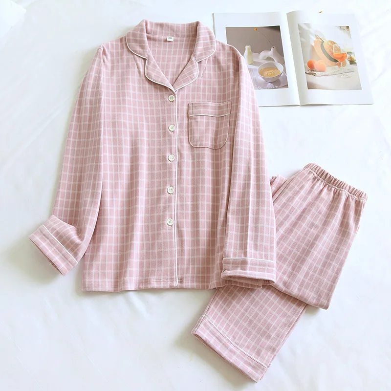 2026 Neues kariertes Pyjama-Set für Paare für Herbst- und Winterwärme, langärmelige Hosen für Männer und Frauen, zweiteilige Hauskleidung – Detail 10