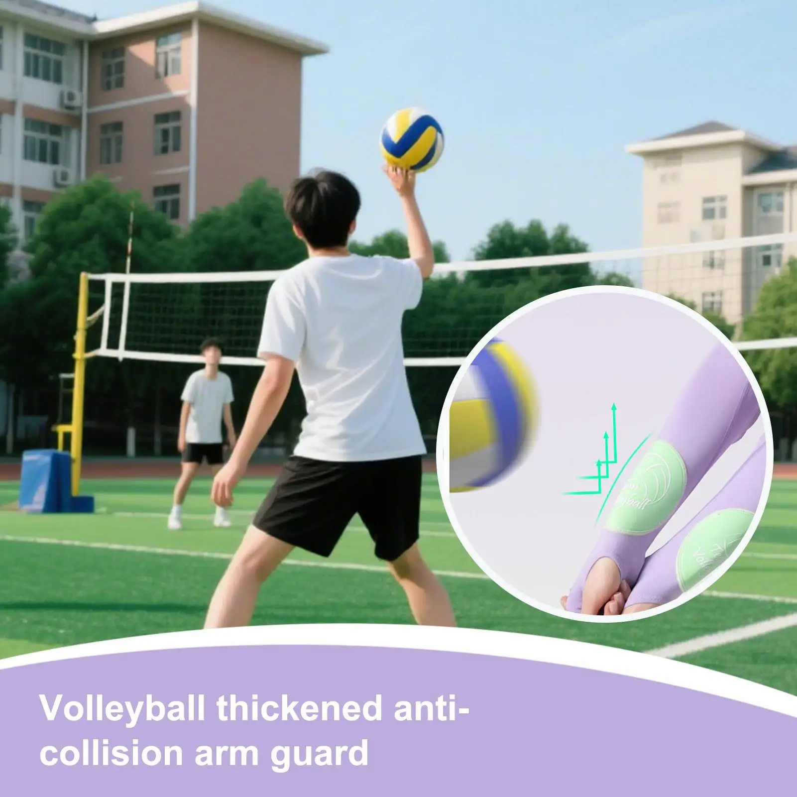 Volleyball Sleeves 2 Pieces Forearm Sleeves Arm Pads With Protection Pads And Thumb Hole For Team Practice Gym Workouts Sports