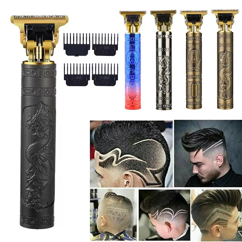 Vintage T9 0mm Professional Electric Hair Clippers USB Rechargeable