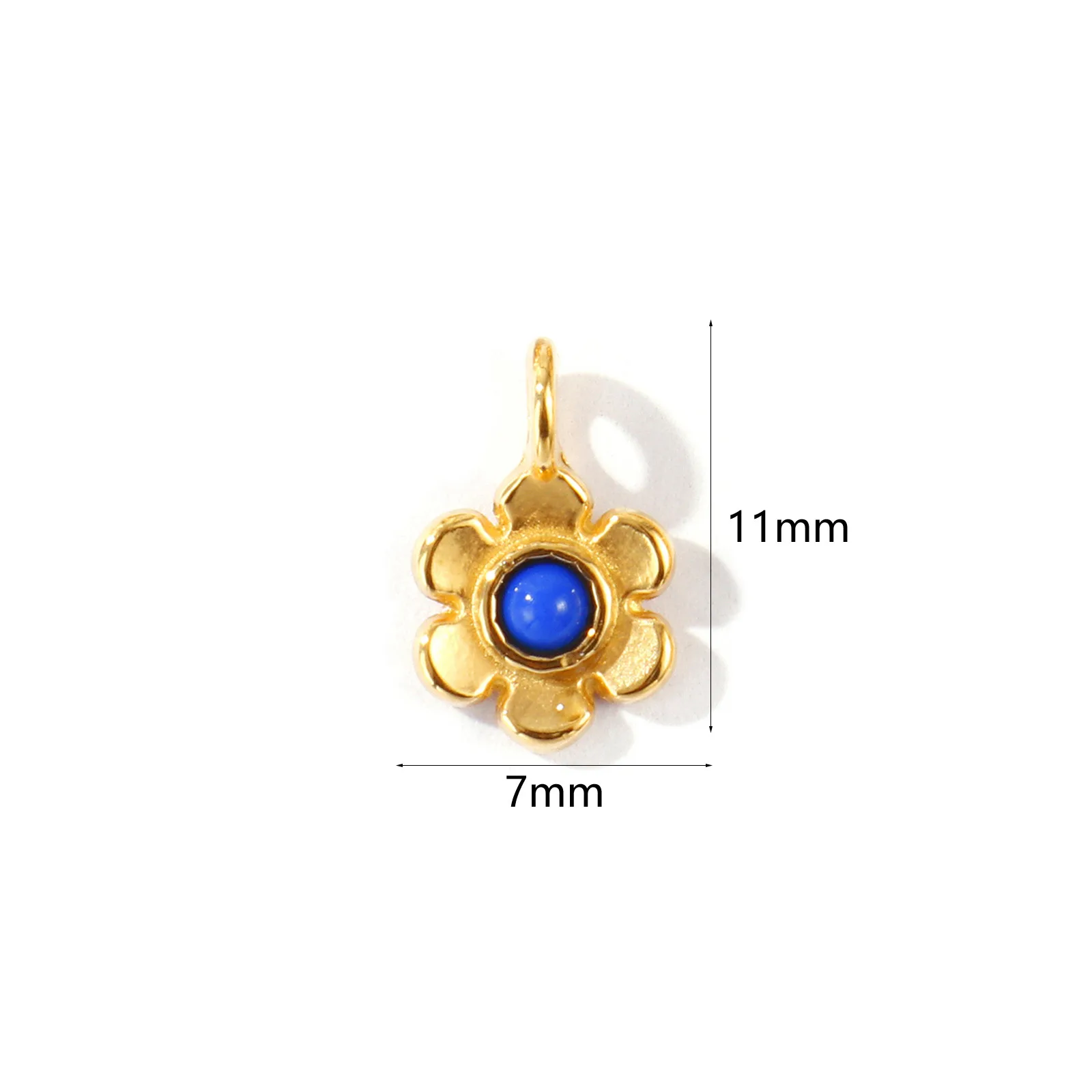 2 Stück wasserdichte Acryl-Patch-Blumen-Mini-Anhänger aus 304 Edelstahl, 18 Karat vergoldet, für DIY-Halskettenherstellung, 11 mm x 7 mm – Detail 7