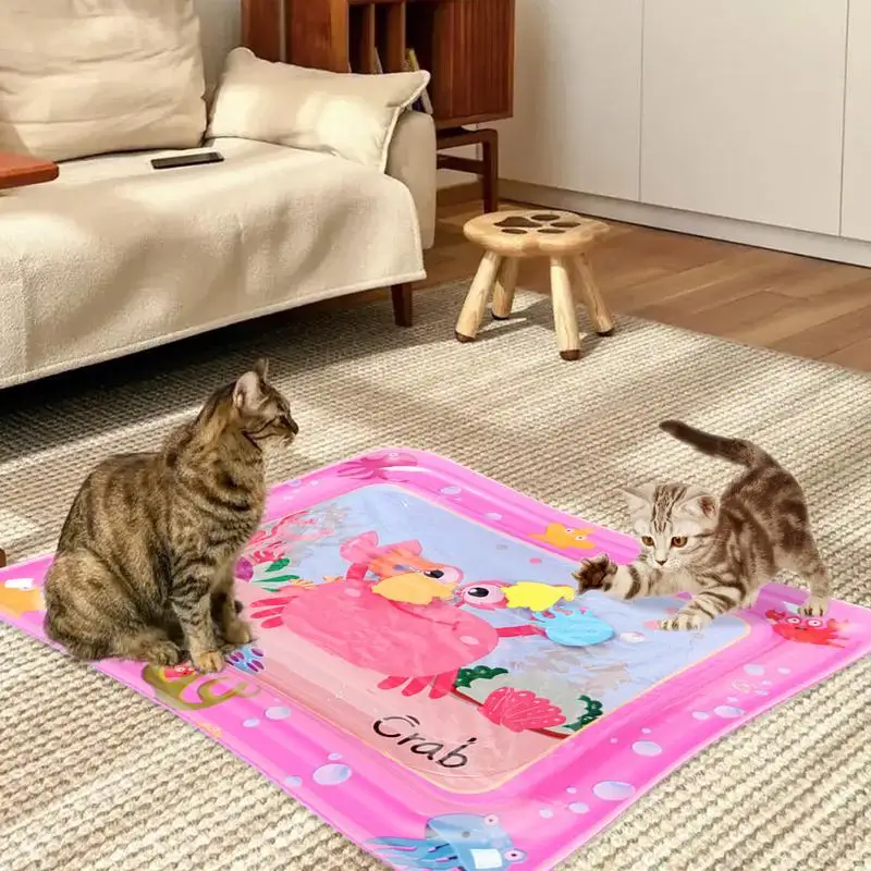 Sensor Water Playmat Thickened Water Sensor Play Mat For Cats Water Sensory Playmat With Fish For Pet Play Water Sensor Mat