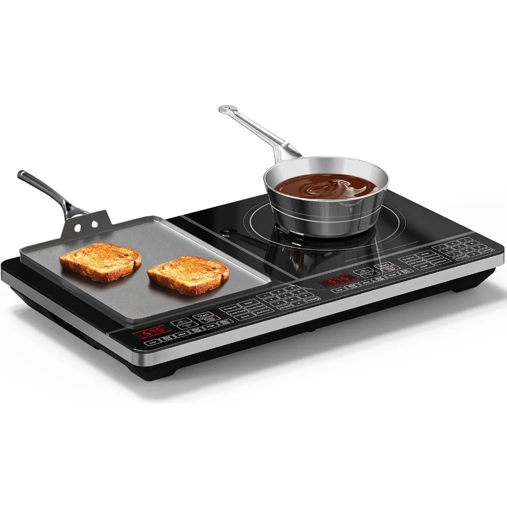 Double, Portable, Powerful 1800W with 2 Large 8&rdquo; Heating Coils, Independent Controls
