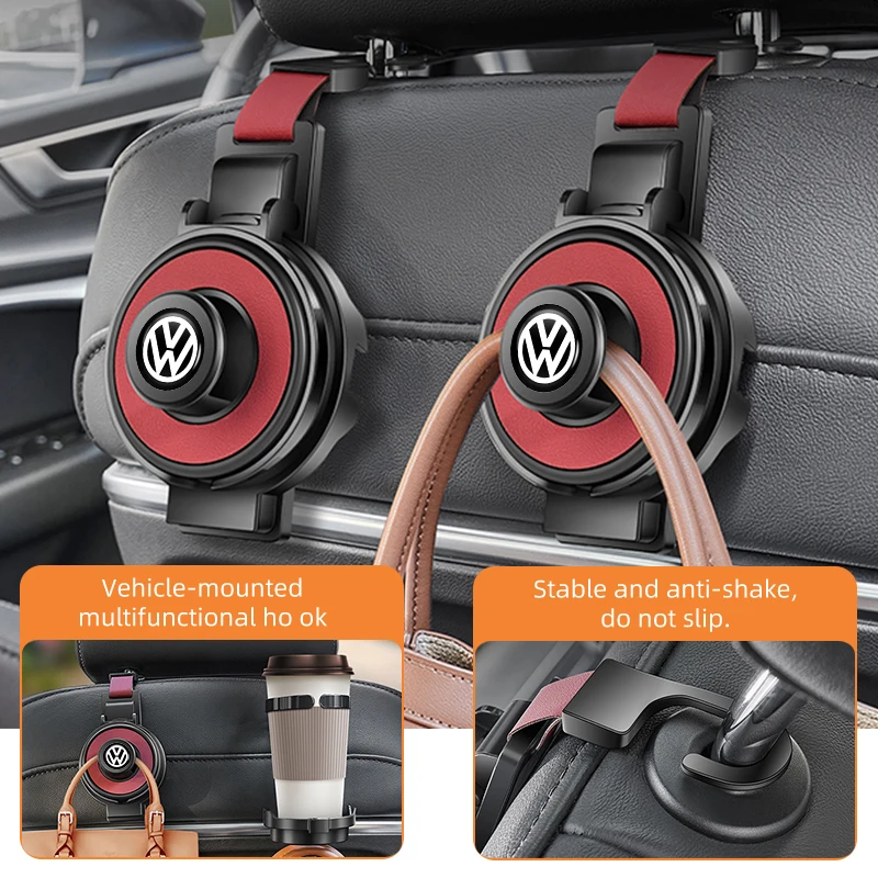 폭스바겐 VW 골프 4 5 6 7 폴로 제타 사기타르 마고탄 파사트용 3-in-1 컵홀더 훅 카시트 다기능 시트백 훅