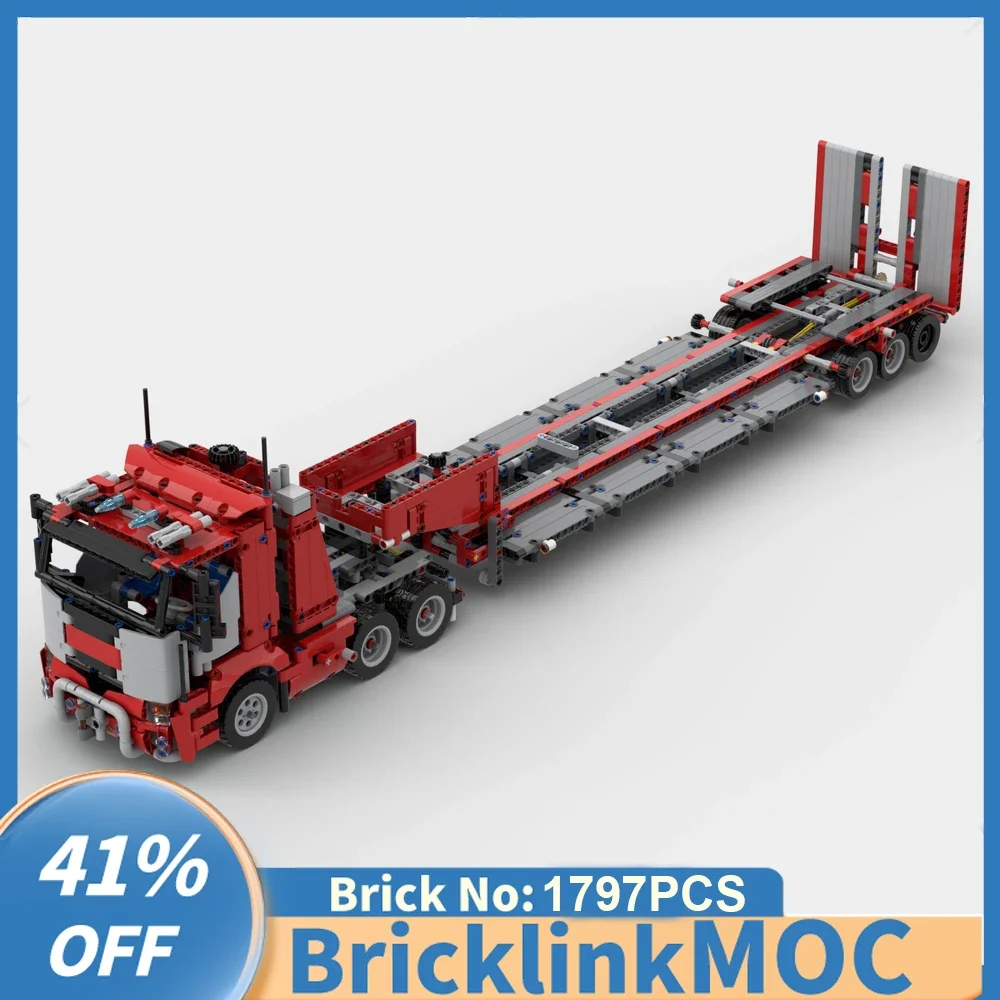 

1797PCS Engineering Container Tractor Heavy Duty Truck Trailer Tower Head technology DIY creative ideas Children Toy gift Blocks