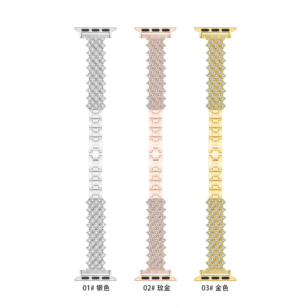 Metal Diamond Strap for Apple Watch Ultra 8 7 49mm 45mm 41mm 6 5 4 SE 44mm 40mm Luxury Ladies Wristband iWatch 3 42mm 38mm Band