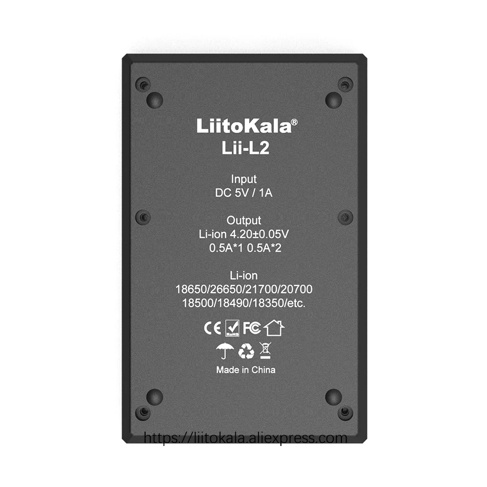 LiitoKala 충전식 배터리 충전기, Lii-L2 18650 3.7V 18650 26650 21700 20700 20650 18500 18490 18350
