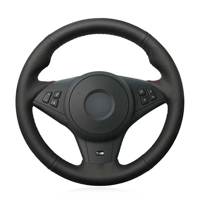 

Hand-stitched Non-slip Durable Micro Fiber Leathe Car Steering Wheel Cover Wrap For BMW E60 E63 E64 Cabrio M6 2005-2010