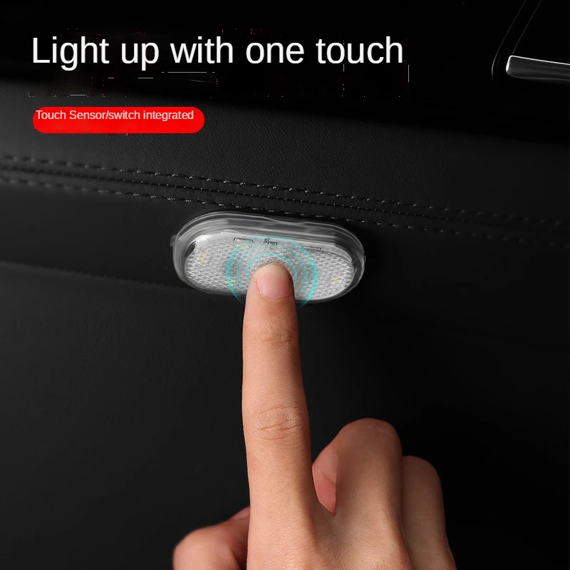 Car LED Ambient Light Interior Lighting Atmosphere Lamp for Armrest Box Trunk Switch Touch Control Wireless Mini Foot Lights | Автомобили