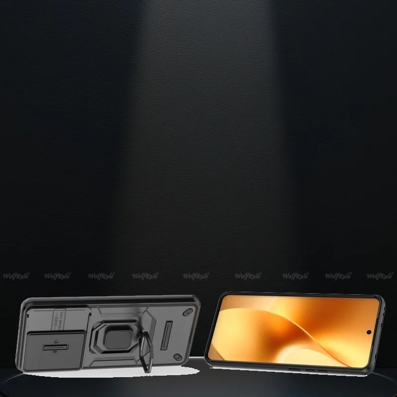 Shockproof Phone Case with Lens Protective Ring Holder - Durable Bumper Cover