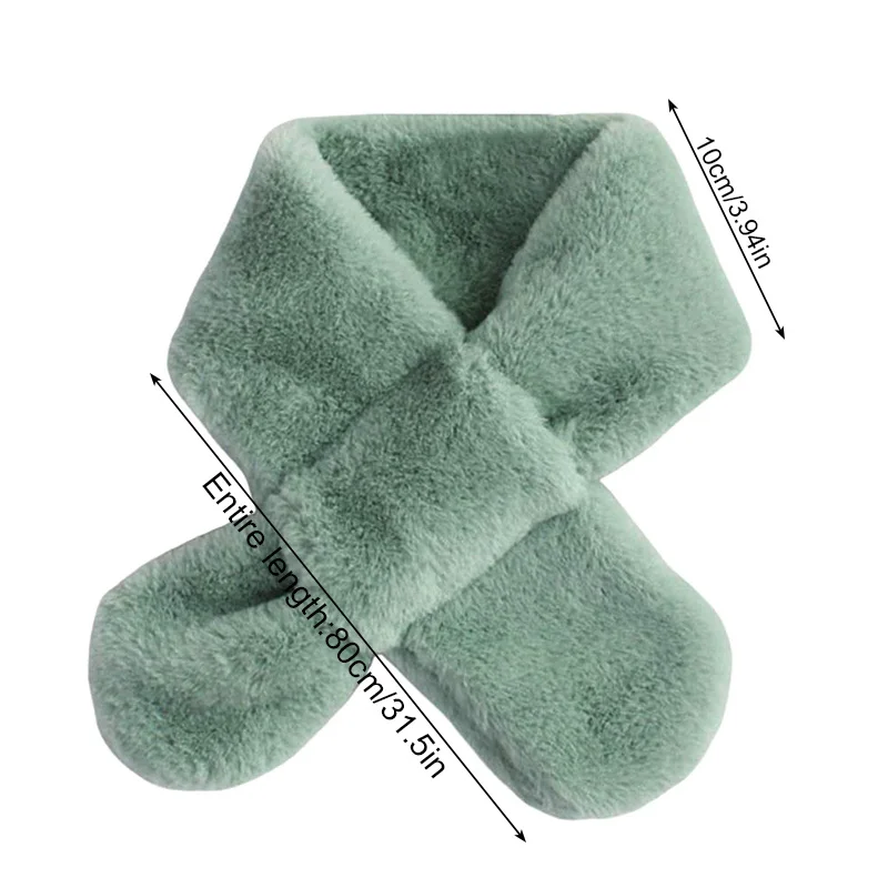 Children Winter Soft Warm Scarf Faux Rabbit Fur Cross Collar Scarves Kids Baby Girl Boy Fashion Shawl Neck Warmer Neckerchief