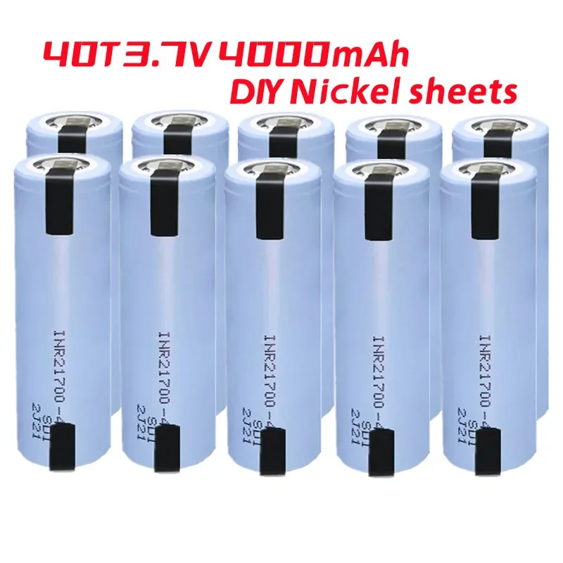 3.7V Inr21700 40T 4000Mah Batteria Li-Lon 21700 15A 5C Tasso Di Scarica Ternaria Batterie Al Litio Per Auto Elettriche Fogli Di Nichel Fai Da Te