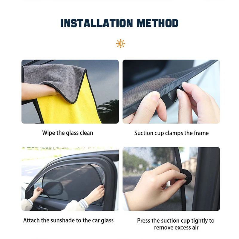 SEAMETA Car Sun Shade UV Protection Car Curtain Car Window Sunshade Rear Window Mesh Sun Visor Summer Protection Window Film