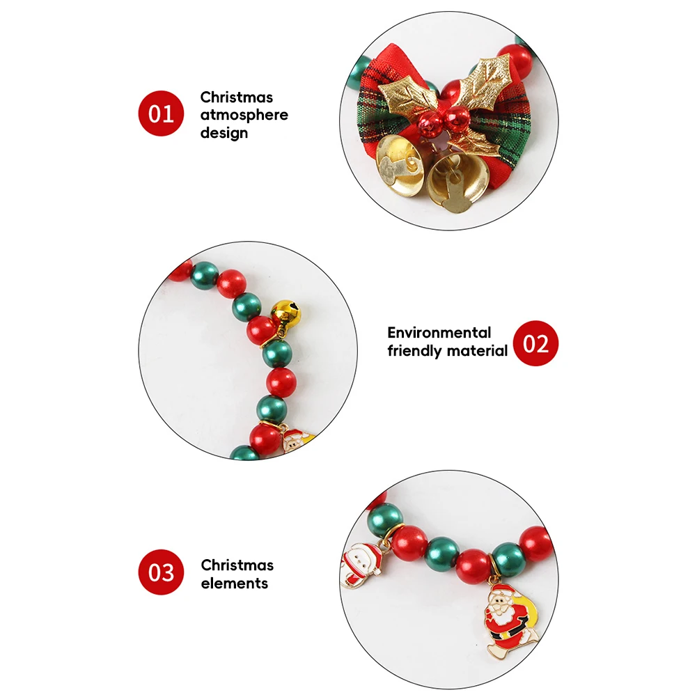 Christmas Lucky Charm Vibrant Color Cat Jewelry Costume Multicolor Cat Bell Collar Kitten Collar Festive Holiday Pet Accessory