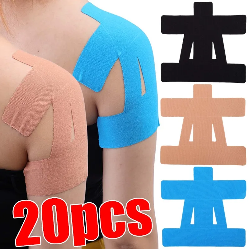 Kinesiologie schoudertape, voorgesneden, waterdicht en ademend, elastische sporttape voor pijnondersteuning._voghion.com