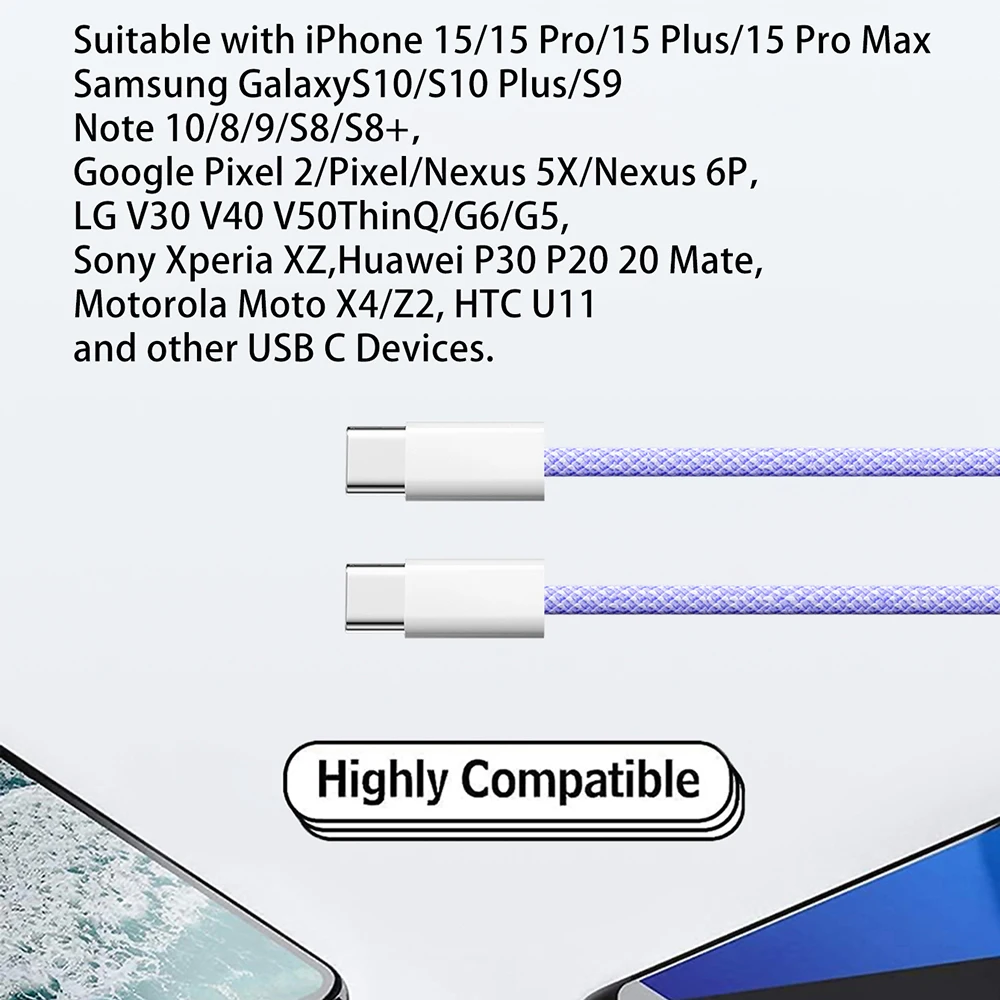 PD 60W USB C to Type C Color Cable Fast Charging For Apple iPhone 15 Pro Huawei Xiaomi Samsung Type C Weaving Cable Accessories BEST SELLERS PD 60W USB C to Type C Color Cable Fast Charging For Apple iPhone 15 Pro Huawei Xiaomi Samsung Type C Weaving Cable Accessories BEST SELLERS