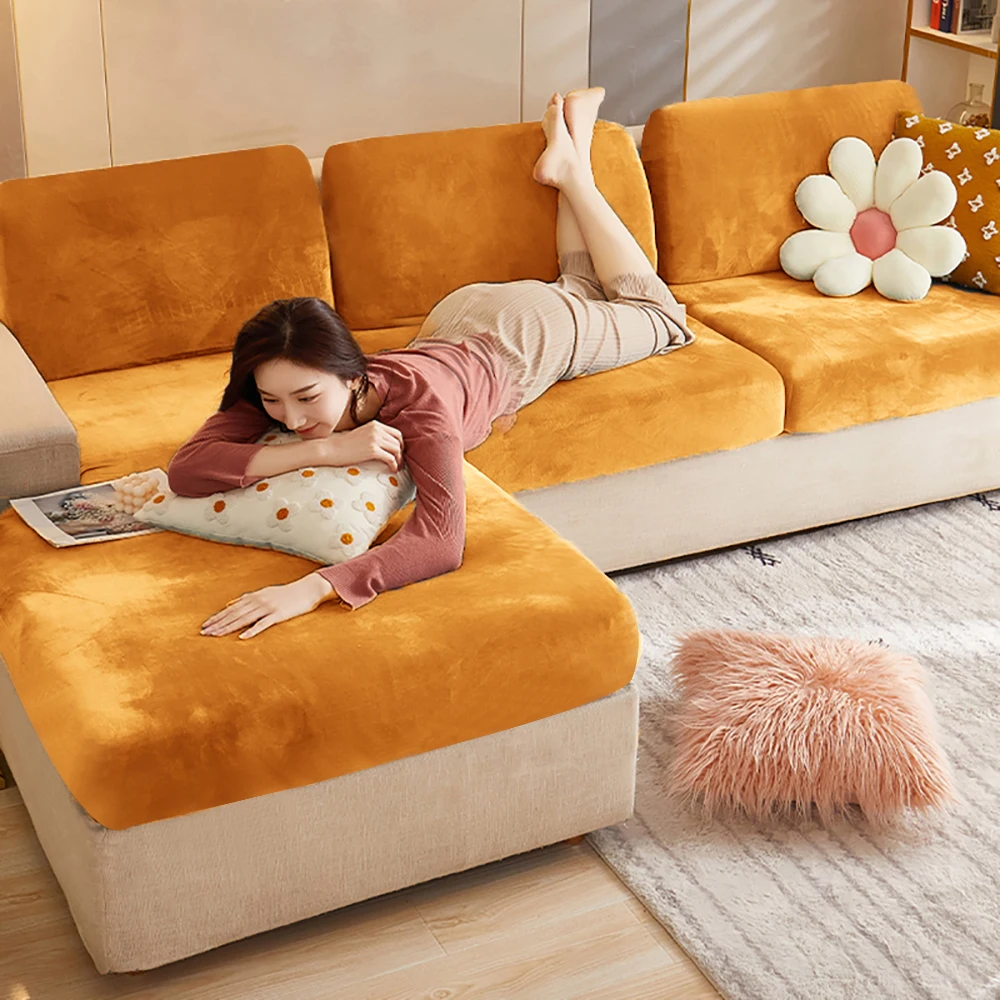 Corner Sofa Velvet Sofa Seat Covers Mustard Yellow With White