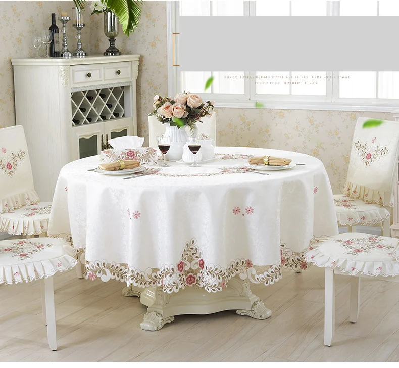 Tovaglia rotonda tovaglia rotonda per uso domestico in stile europeo pastorale fresca Lazy Susan tuta hotel tovaglia pad 809 polvere_voghion.com