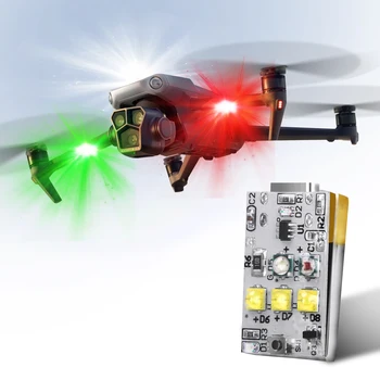 Luce anticollisione stroboscopica per drone - Mini lampada da volo notturna a LED ricaricabile per Mini 3/4 Pro/Avata 2/Air 3S/Mavic 3 Pro/Air 2S/2
