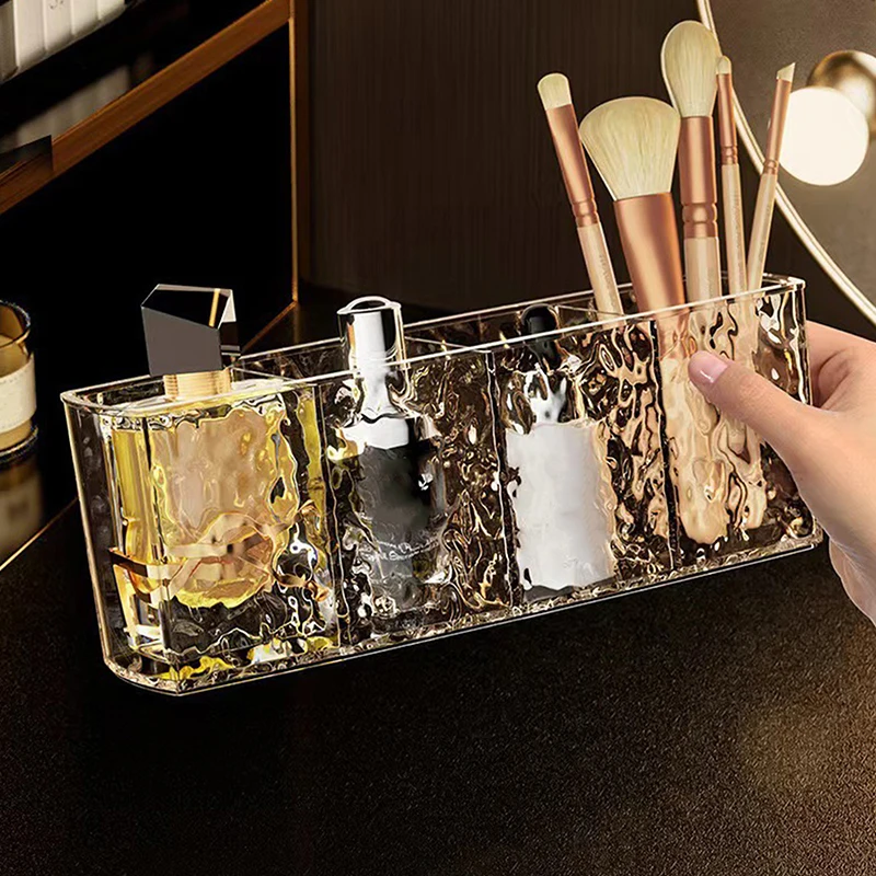 Water Ripple Acrylic Cosmetic Storage Box Makeup Brush Holder Organizer Lipstick Eyebrow Pencil Bathroom Storage Display Stand 3