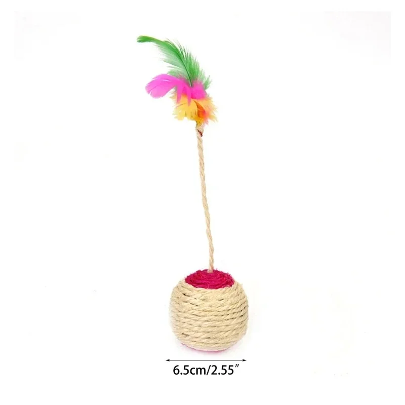 1-3pcs Feather Toys Training Kittens Pet Cat's Accessories Scratching Ball Things for Cats Supplies Products Home Garden