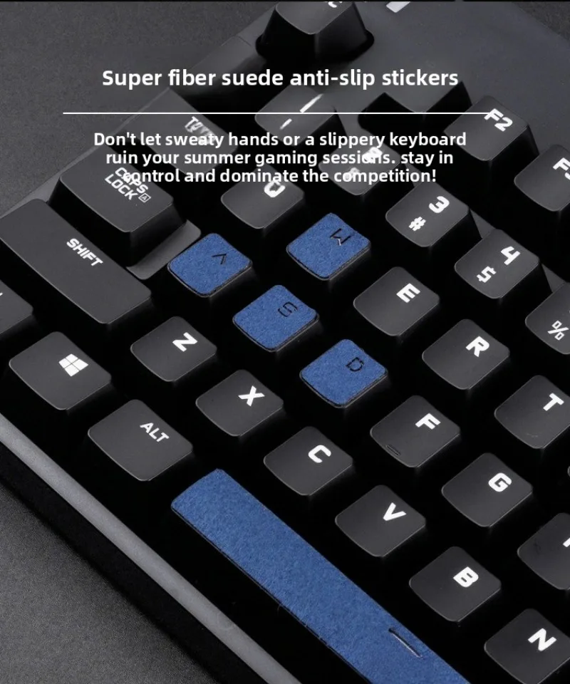 Logitech G610 키보드용 범용 미끄럼 방지 땀 흡수 스티커 ? 게임용 인조 스웨이드 PU 질감 보호 필름