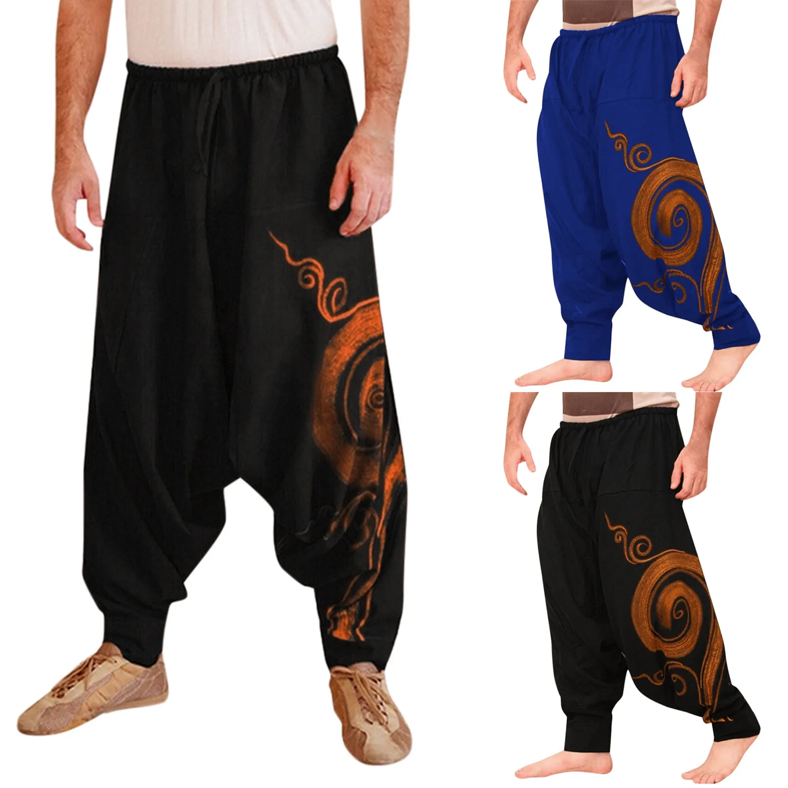 Vita Elastica Casual Da Uomo Baggy Hippie Yoga Harem Pantaloni Uomo Baggy Hippie Boho Gypsy Aladdin Hippie Boho Aladdin Alibaba Harem