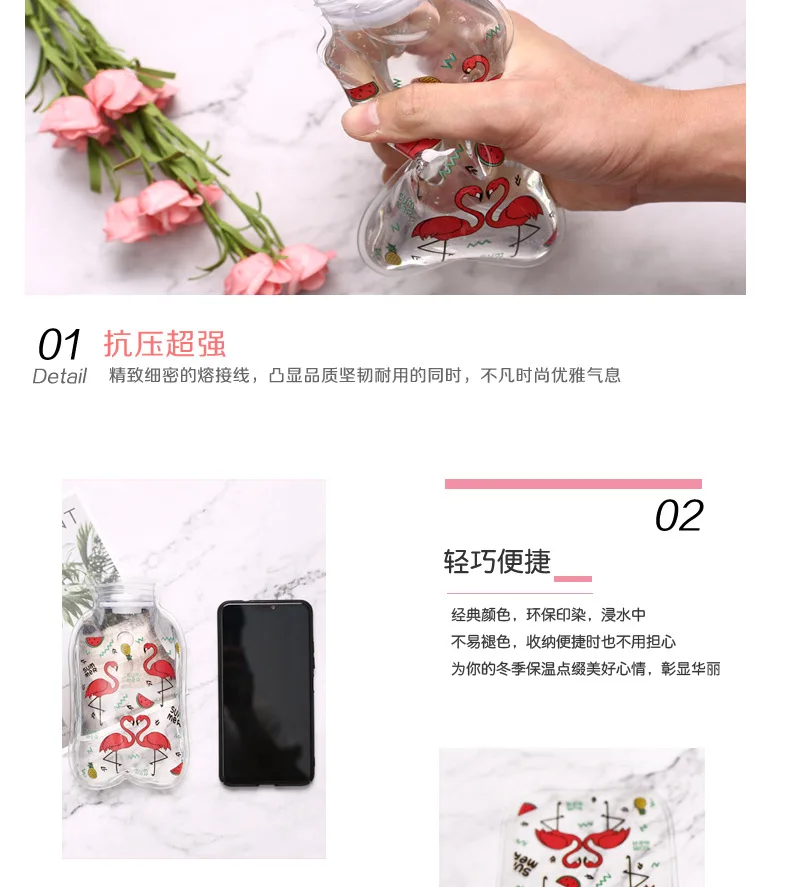 Bottle Mini Cartoon Hot Water Transparent PVC Hot Water Bottle Small 6 undefined Cartoon Hot Water Bottle Mini Transparent PVC Hot Water Bottle Small