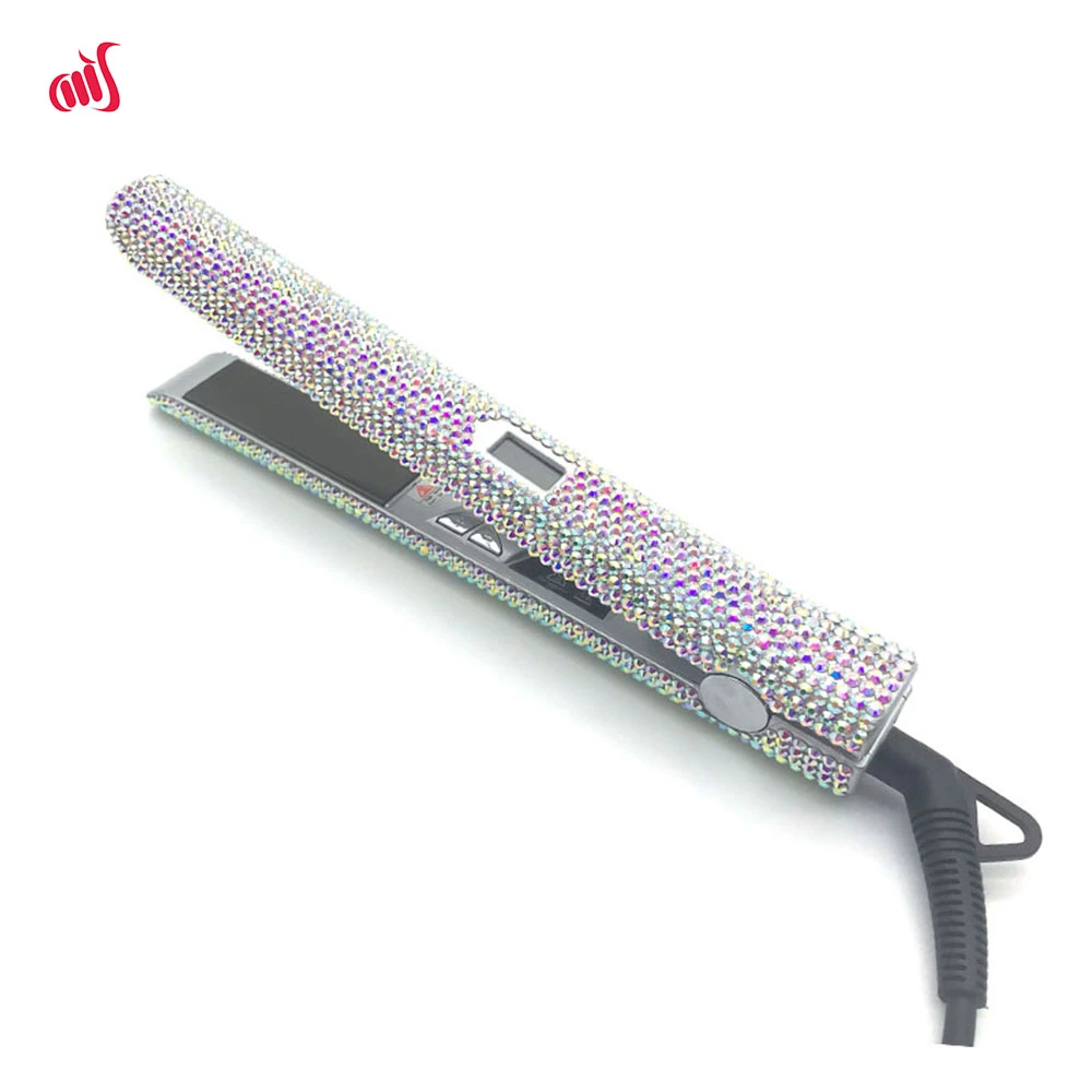 クリスタル髪フラットアイロンチタンプレートダイヤモンド毛のストレートブリンブリンホット髪のツール Hair Straightener Titanium Flat Ironflat Iron Hair Straightener Aliexpress