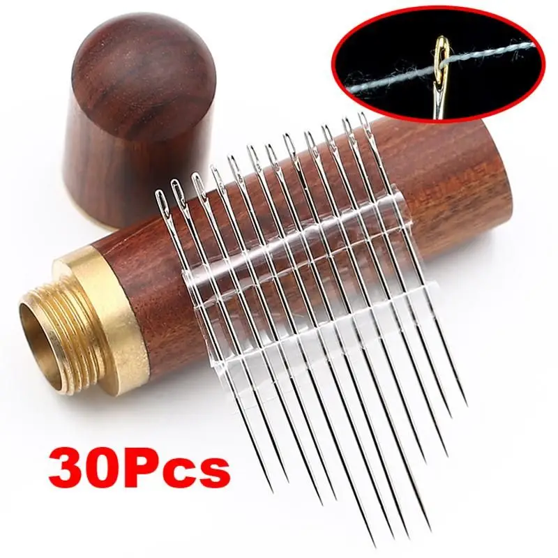 Stainless Steel Sewing Needles Self Threading Blind Needle Large Eye