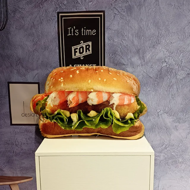 New Simulation BBQ Food Plush Toy Lifelike Snack Food Stuffed Toy Burger Sausage Grilled Fish Beer Pillow Photography Props 5