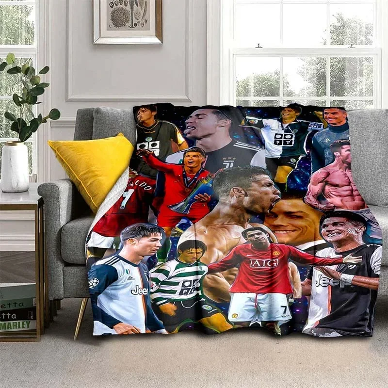 Cristiano R-Ronaldo CR7 Pattern Flannel Throw Blanket,Multi-purpose Holiday Gift Blanket Warm And Soft Blankets All Seasons 6