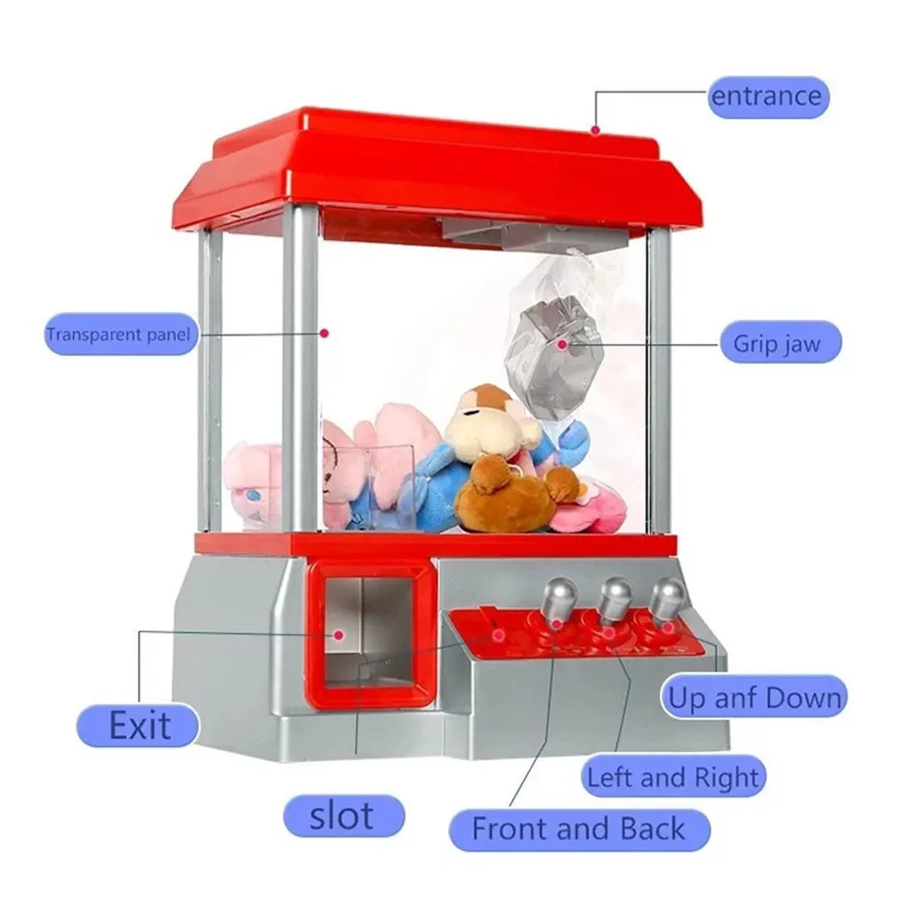Portable Plush Grabber Arcade Machine Coin Operated Arcade Claw Machine Party Supplies Battery Powered Entertainment for Kids 5