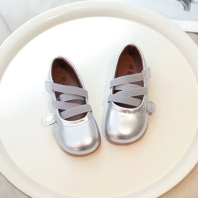 Fashion Girls' Ballet Shoes Spring Autumn New Little Kids Princess Shoes Soft Sole Fashion Baby Small PU Leather Flats