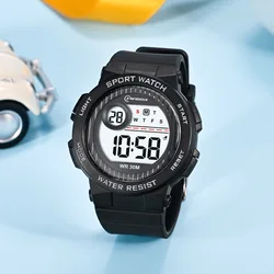 Vibrant Pink Waterproof Kids Digital Sport Watch (Black Watch)