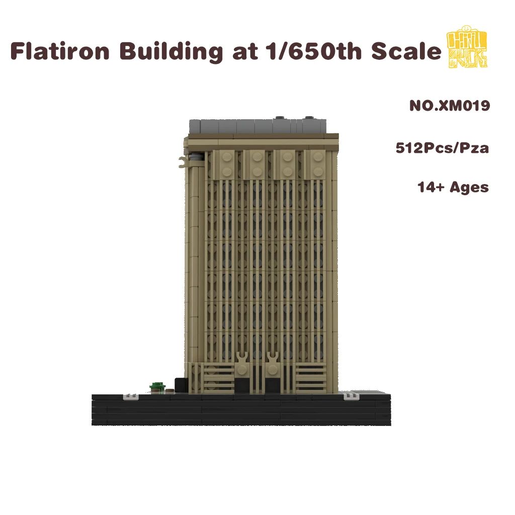 

MOC-XM019 1/650 Scale Flatiron Architecture Model With PDF Drawings Building Blocks Bricks DIY Toys Birthday Christmas Gifts