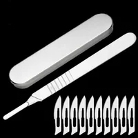 11# 23# Carbon Steel Carving Metal Scalpel Blades Handle Scalpel DIY Cutting Repair Animal Surgical Knife Tool Kits Box Non Slip 1