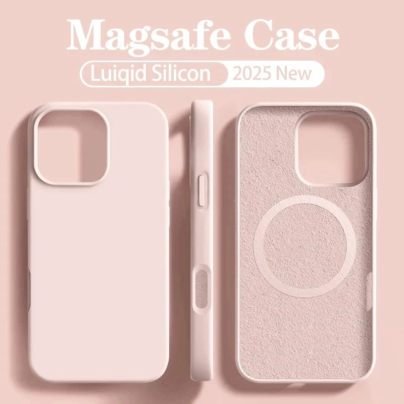 الأصلي ل Magsafe السائل سيليكون جراب هاتف آيفون 17 16 14 15 زائد 13 برو ماكس حافظة شحن لاسلكي المغناطيسي لينة غطاء