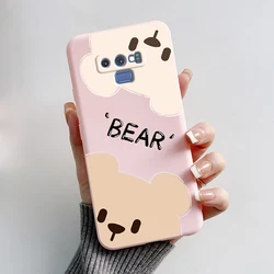 Cute Bear Cartoon Frog Shockproof Phone Case - Soft TPU Silicone Back Cover - Galaxy Note9 (Pink - M01)