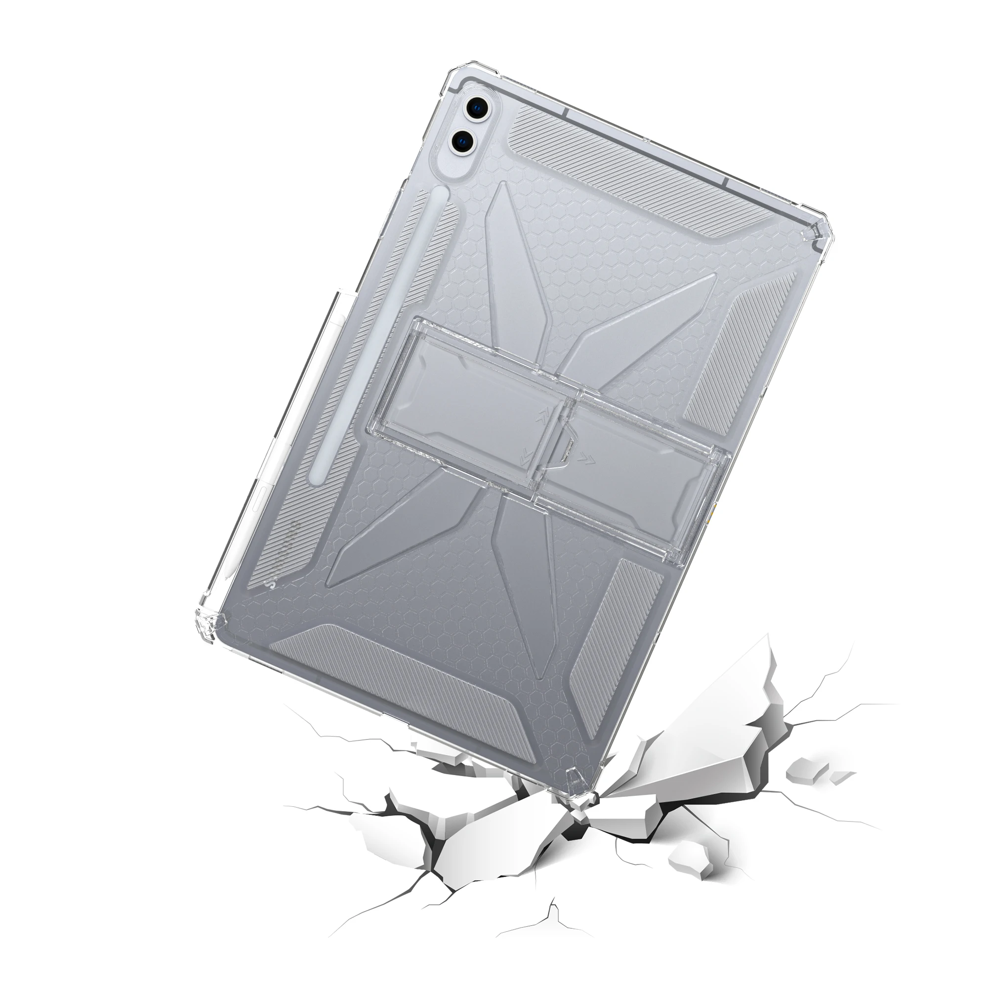 Transparent Soft TPU Tablet Case with Stand & Pen Slot - 12.4''