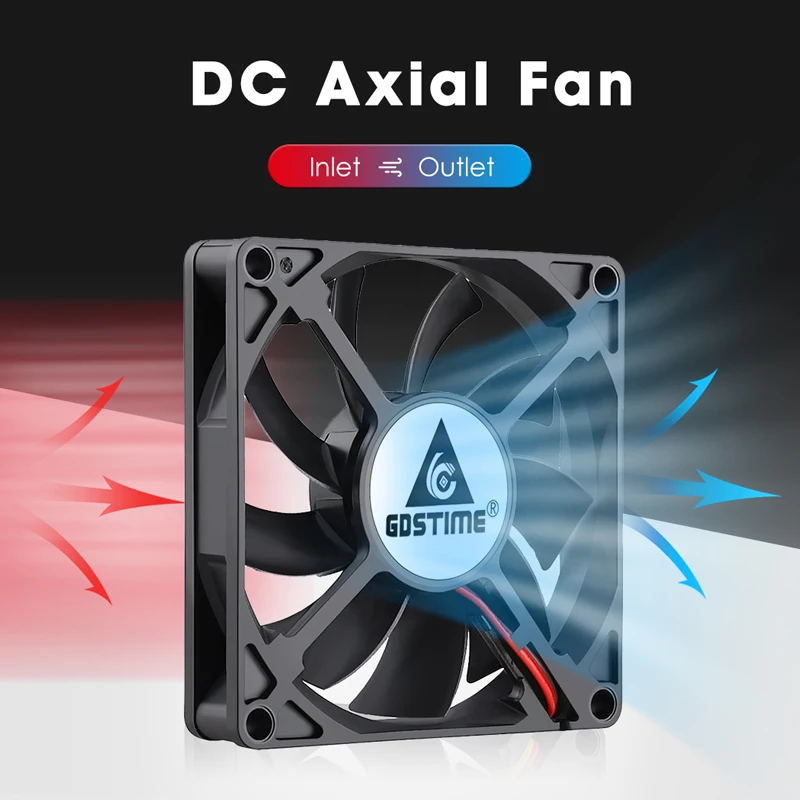 Gdstime-ventilador Axial Pinos 8cm dc 12v 24v 80x15 mm Rolamento de Esferas Duplo Caixa de pc 80x80x15 mm 8015 Pino 2 - Imagem 5