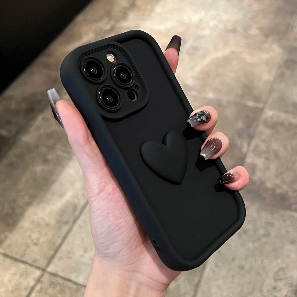 Adorable Love Heart Shockproof Silicone Matte Case - Durable Protection for Xiaomi Mi and Poco Phones