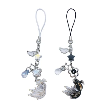 1PC stile cinese Koi Star portachiavi con perline portafortuna tutto-fiammifero cinghie per telefono cordini borsa ciondolo ciondoli chiave dell'auto accessori gioielli 1