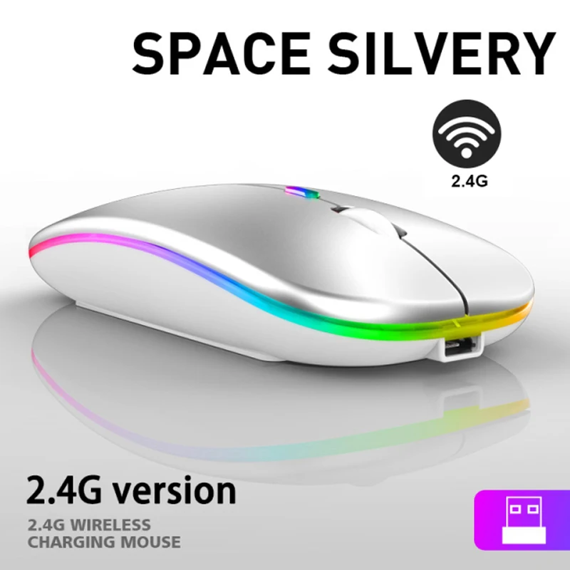 silent wireless mouse GTWIN  RGB Bluetooth Mouse Rechargeable Wireless Mouse for Laptop iPad Macbook Computer Silent Mause LED Backlit Ergonomic Mice wireless laptop mouse Mice