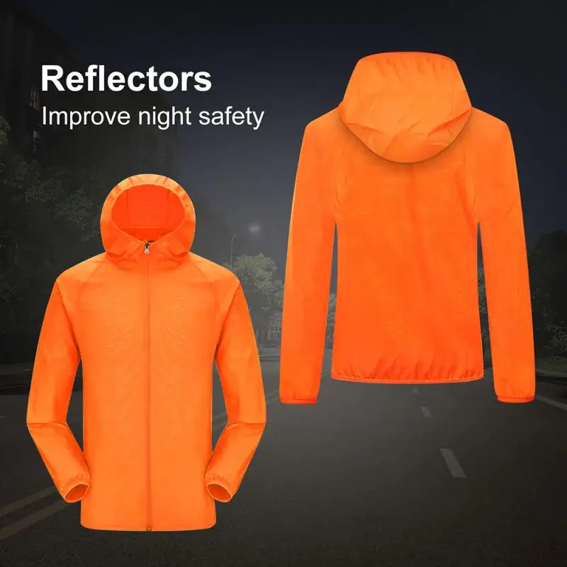 Cycling Raincoat Man Ultralight Summer Long Women Cycling Rain Coat Foldable Reflective Waterproof Windproof Quick Dry Rain Coat