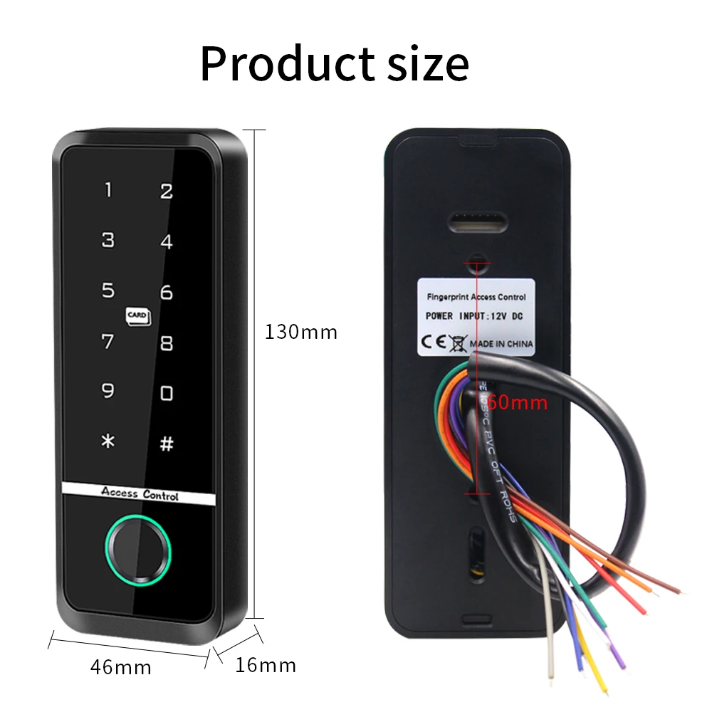Tuya Wifi Fingerprint Access Control Keypad Outdoor Waterproof Remote Door Opene